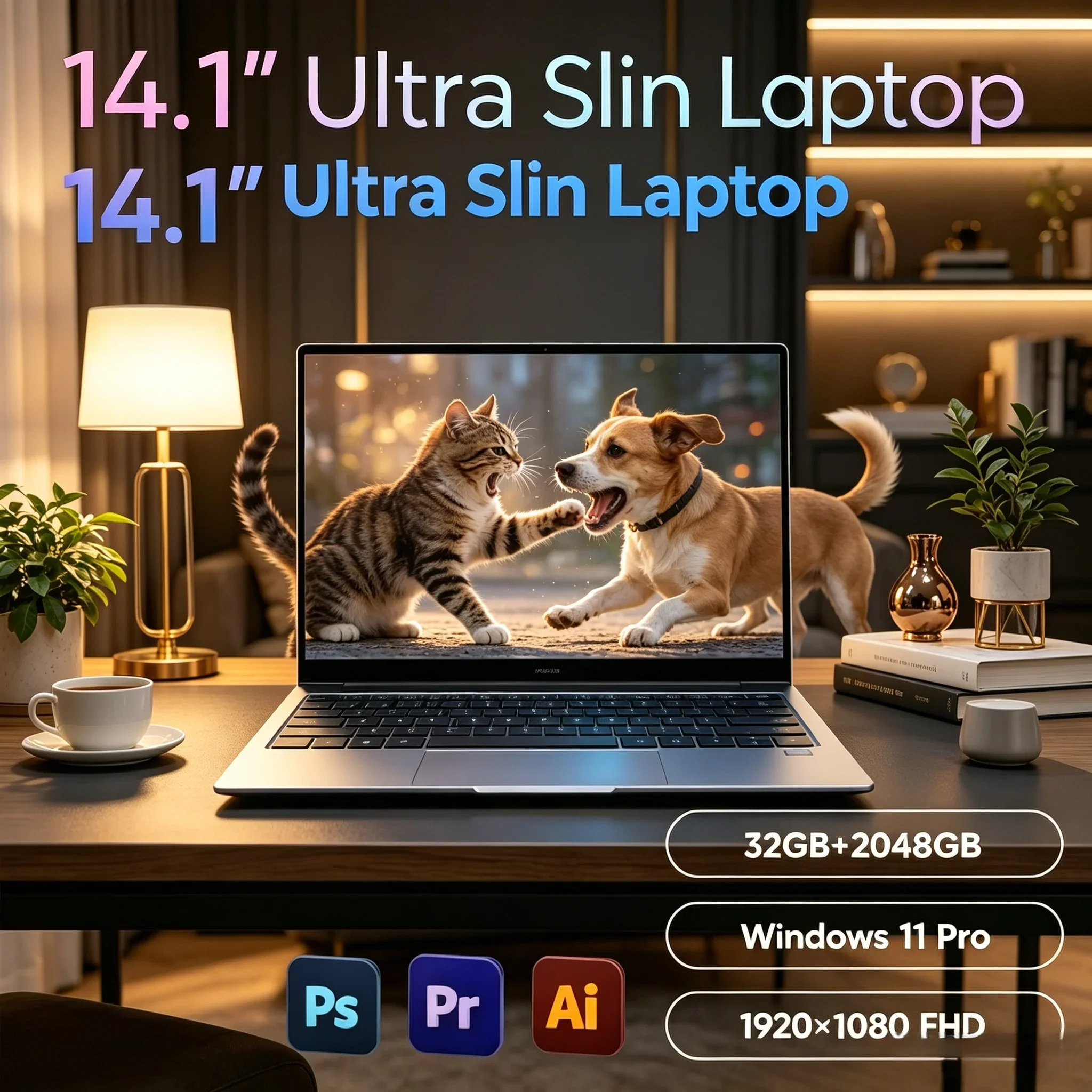 

Premium 14.1" Ultra‑thin Notebook Intel Core I7‑8650U Processor 32GB RAM 2TB M.2 SSD Windows 11 Pro Lightweight Office Laptop