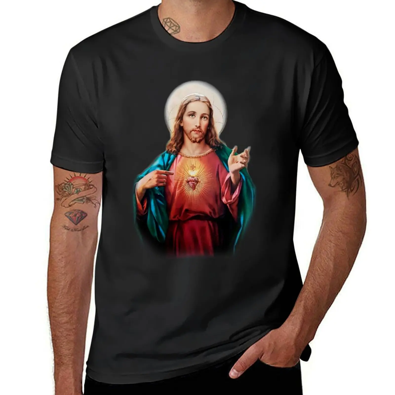 jesus christ saviour T-Shirt summer tops Blouse funnys men clothing