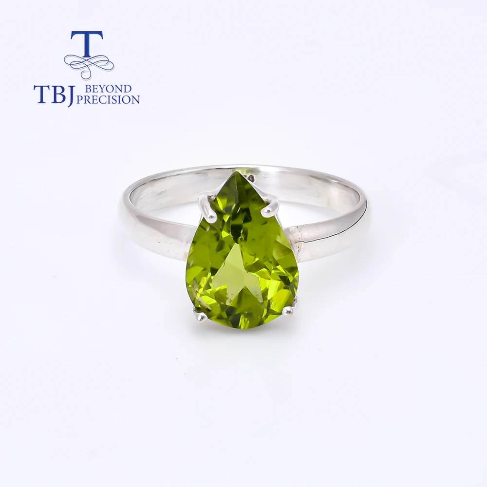 Natural Peridot Ring heart pear shape  925 sterling silver fine jewelry natural gemstones handmade jewelry for women nice gift