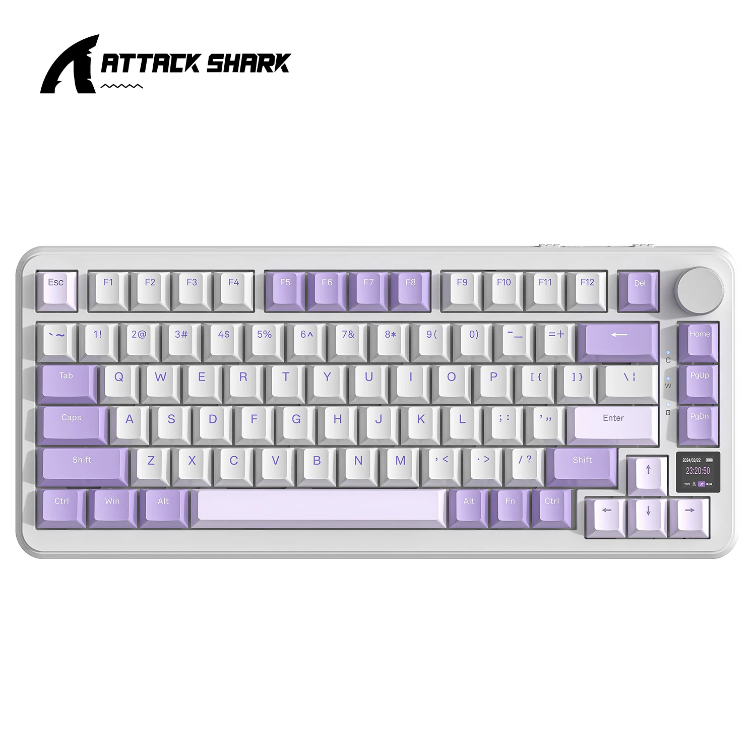 Attack Shark X85PRO Mechanical Keyboard ,Smart Colour Screen,GASKET Structure,Full-key Hot Swap,RGB Backlight,Alloy Knob,Win/Mac