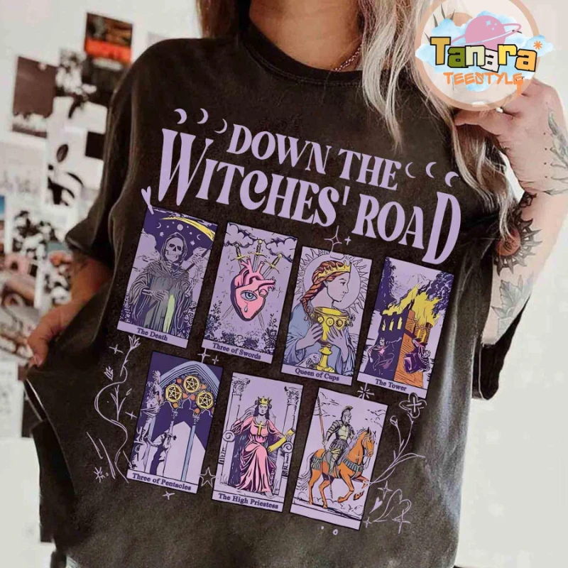 Camiseta Retro de los 90 con diseño de Agatha All Along, diseño de bruja de Marvel Disney, camiseta con diseño de cartas de tarot, colección Agatha Harkness, inspirada en WandaVision
