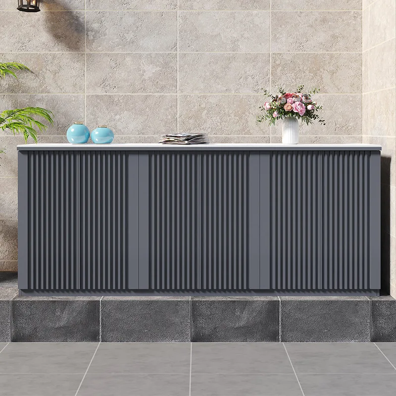 

Aluminum alloy outdoor villa entrance locker, courtyard balcony storage cabinet, waterproof and sunscreen new Chinese