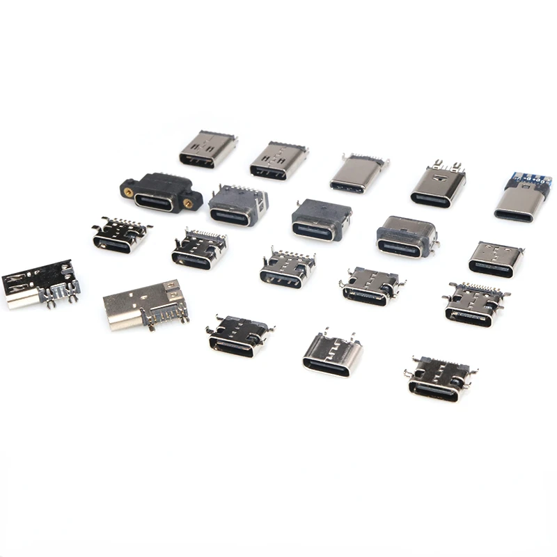 Type-c Female Seat Type_ C Male  USB 3.1 Interface 6P Connector Plug 14P Vertical Patch 9P Sinking Plate 10PCS