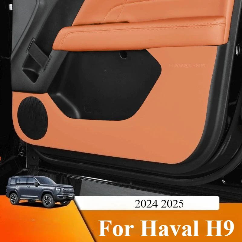 

For Haval H9 2nd 2024 2025 Automotive parts door anti kick pad leather protective pad decorative accessories