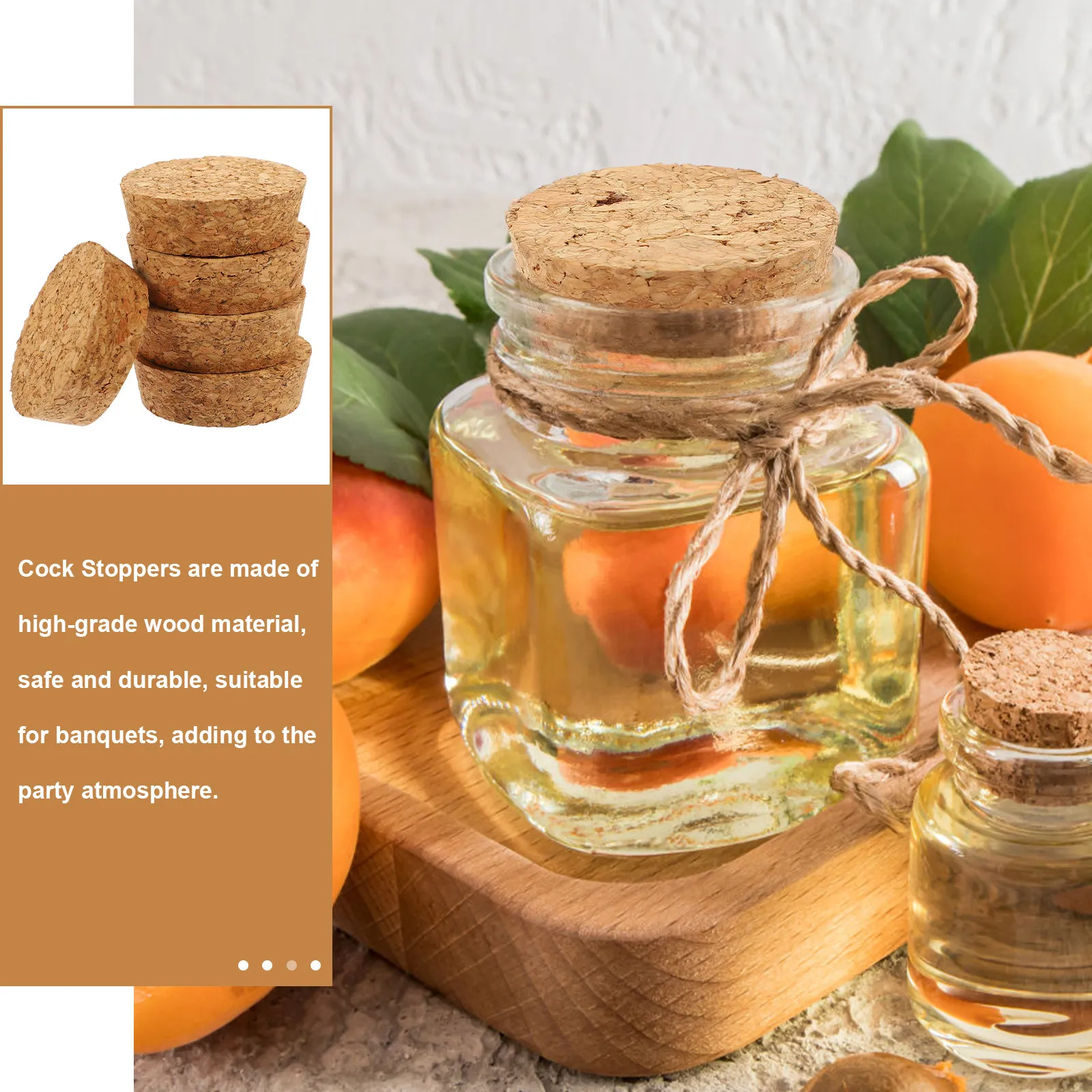 20Pcs Natural Wooden Cork Stoppers for Wine Bottles Airtight Seal Bottle Closure Reusable Craft Bar Home Restaurant Use