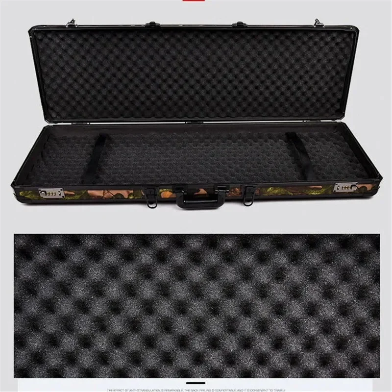 Extra Long Aluminum Alloy Tool Packaging Box Instrument Cases Fish Pole Case Equipment Safety Boxes Storage Box with Sponge