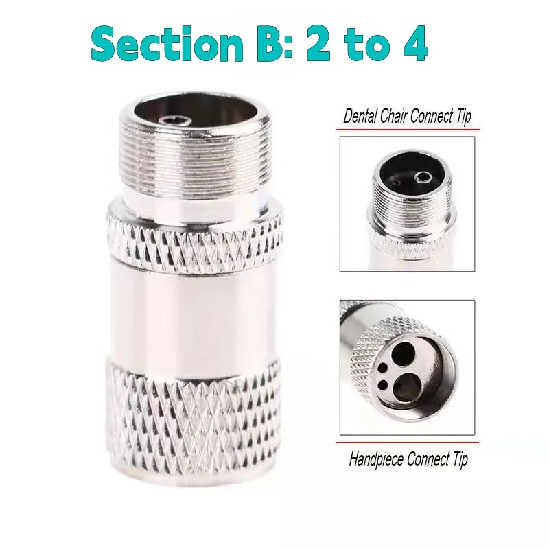 1pcs Dental Turbine Handpiece Adapter 2/4 Holes Changer Connector For High Speed Handpiece Spare Parts Tool Tubing Hose