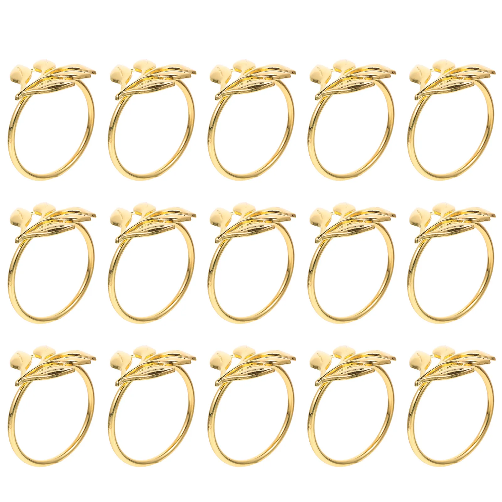 15Pcs Stylish Leaf Napkin Rings Premium Alloy Napkin Clasps Decorative Dining Table Adornment Party Hotel Use Bright Color