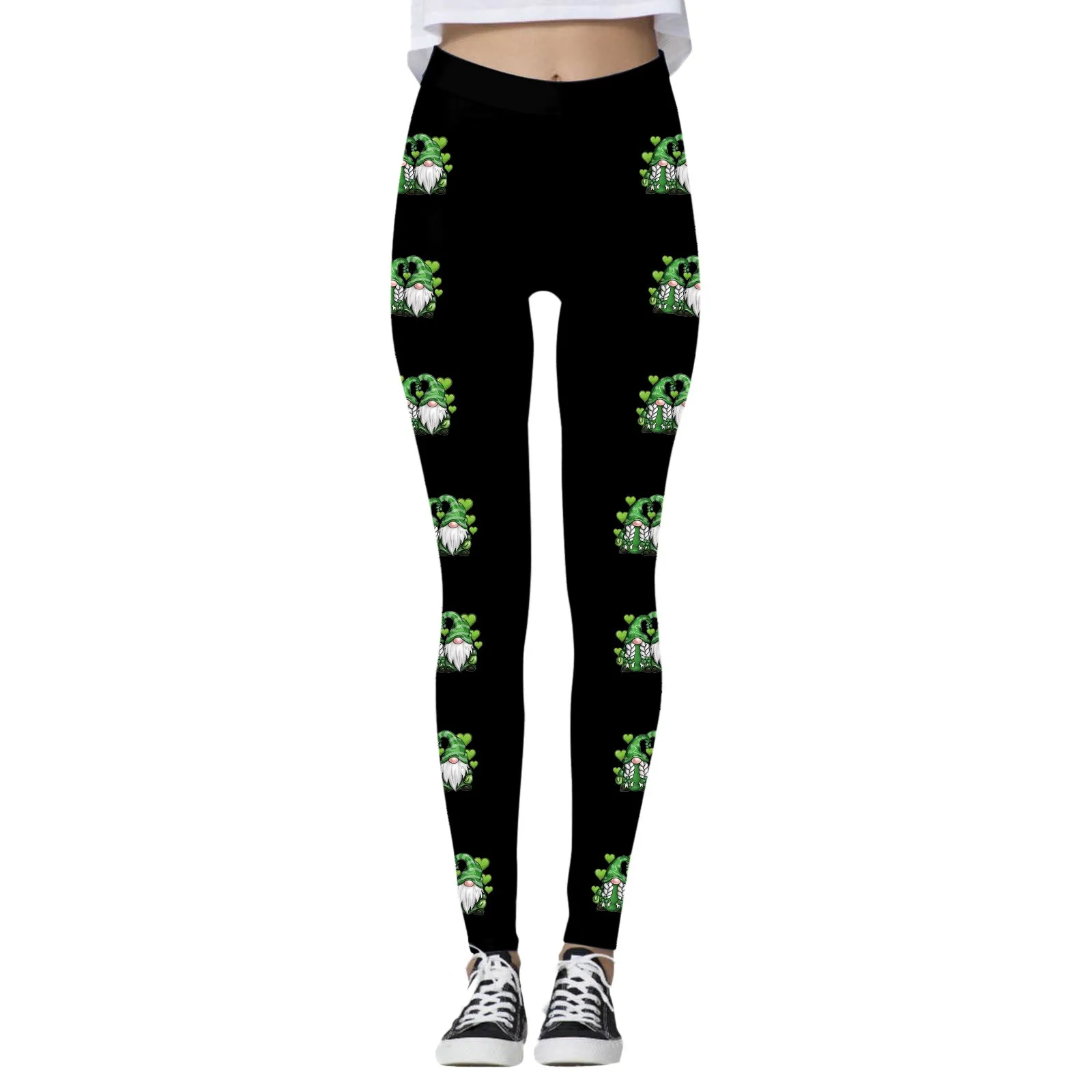 Leggings da donna pantaloni sportivi da palestra pantaloni attillati da Yoga Saint Patricks St Paddys Day collant Push-Up stampati verdi fortunati