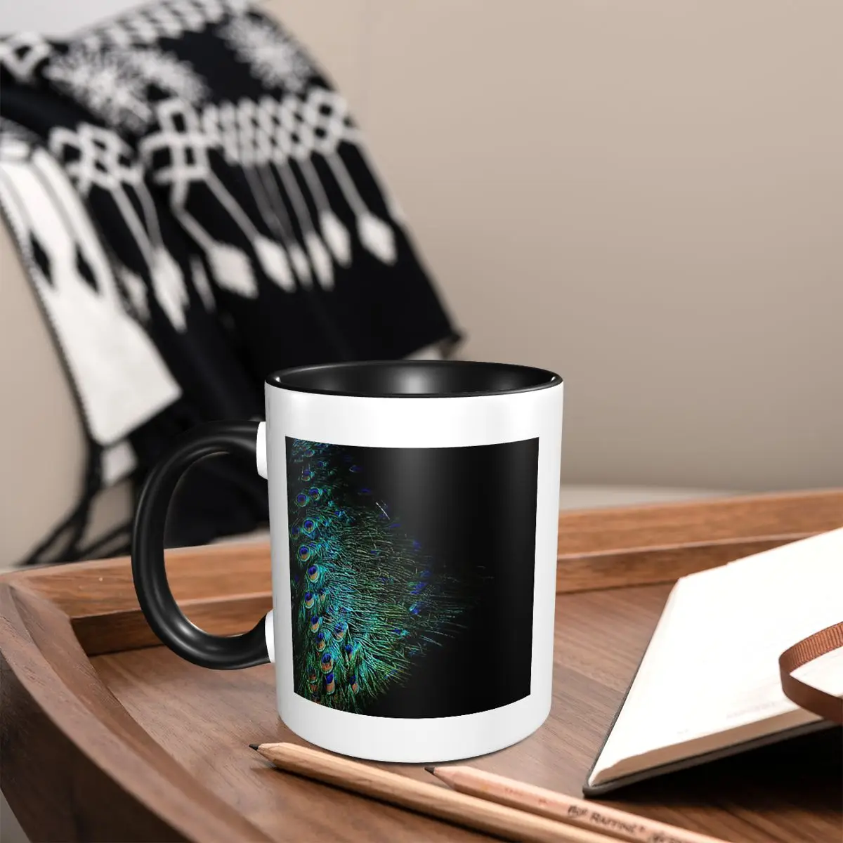 

Кружка с павлиньими перьями, забавные керамические кофейные чашки, чайные кружки, чашка для молока, посуда для напитков, подарки для женщин и мужчин