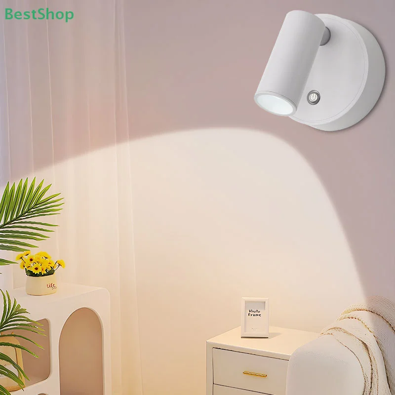 

Светодиодный светильник, магнитный USB перезаряжаемый настенный светильник, прожектор, беспроводной, без проводки, без удара, светильник для чтения, прикроватный светильник для спальни