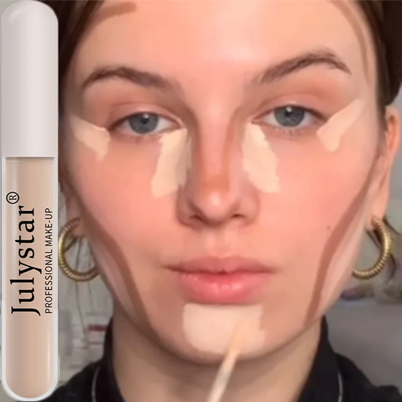 Natural Brightening Liquid Concealer Stick, Impermeável duradoura rosto contorno cosmético, Cover Spot Acne Dark Circles, 6 cores