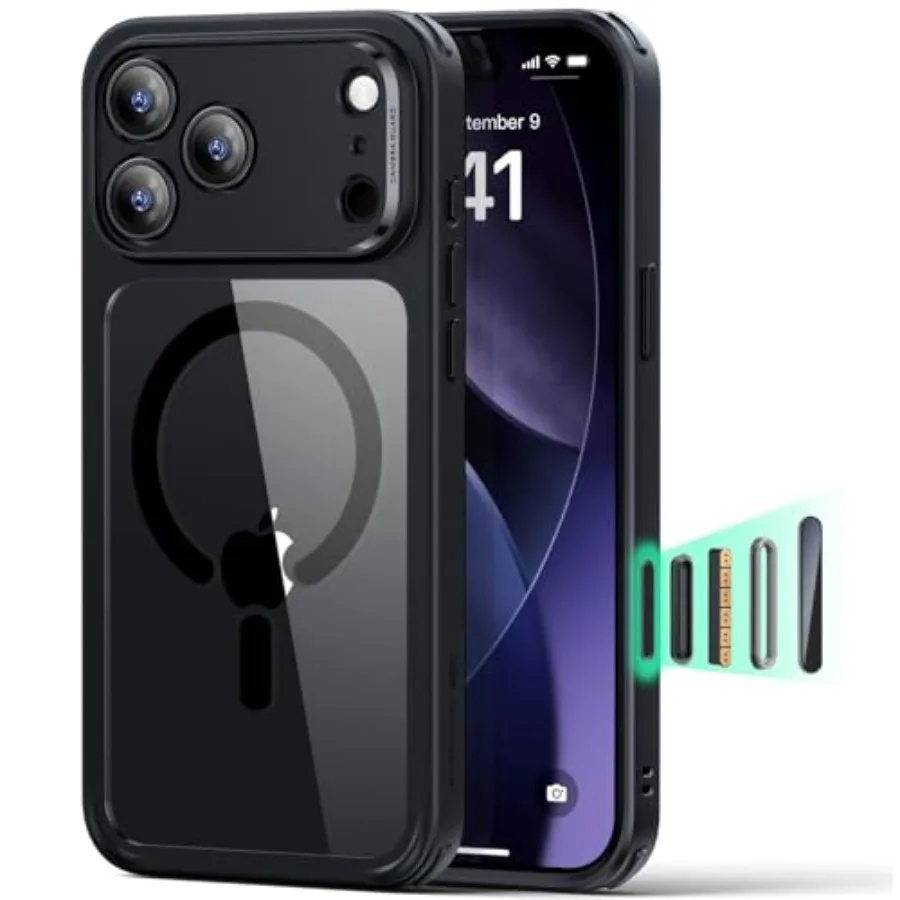 

for Case, Camera Control Cover, Compatible with MagSafe, Shockproof Military-Grade Protection, Magnetic Phone Case for, Classic
