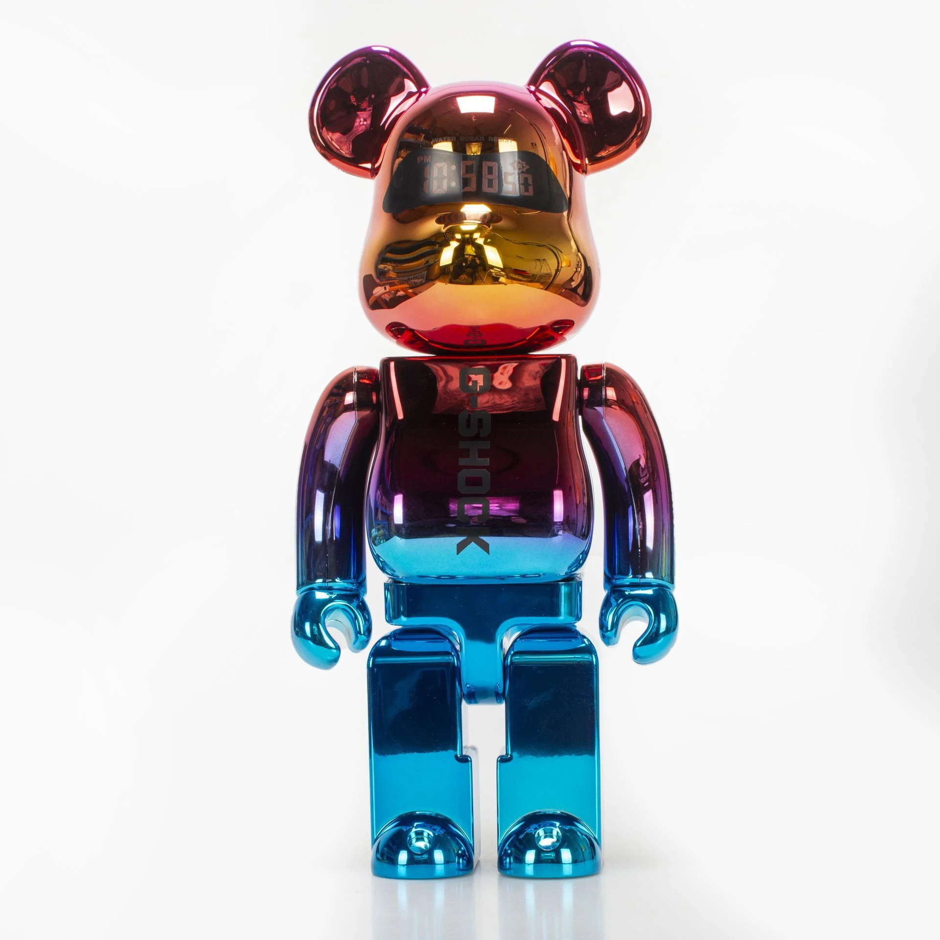 Bearbrick 400% shanghai noite galvanoplastia edição 28cm altura 11 polegadas coleção presente figura decoração para casa ornamento