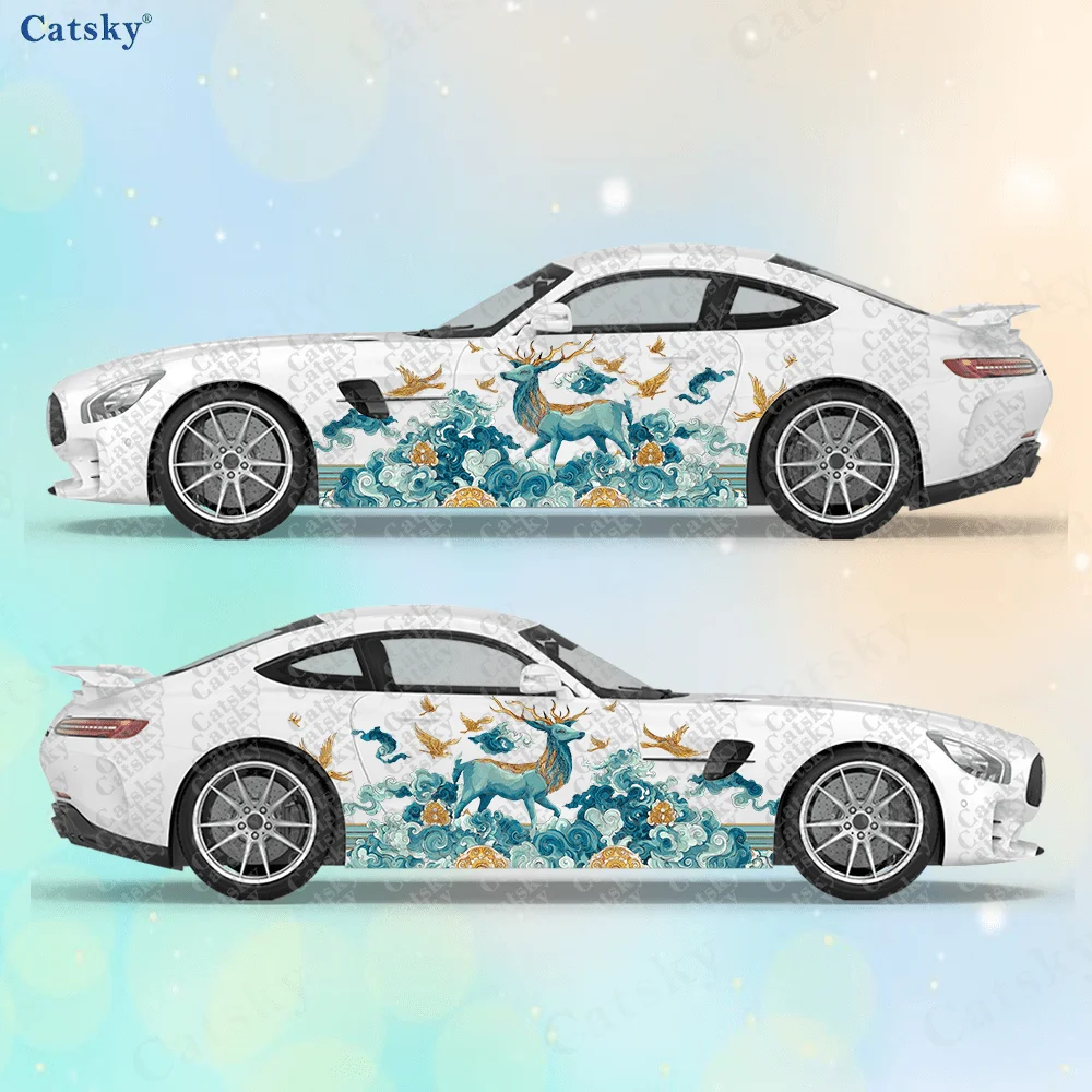 2-adesivi-per-auto-con-cervo-e-nuvole-resistenti-anti-sbiadimento-valorizzano-la-bellezza-del-veicolo-con-un-design-artistico-di-rivestimenti-in-vinile-per-auto