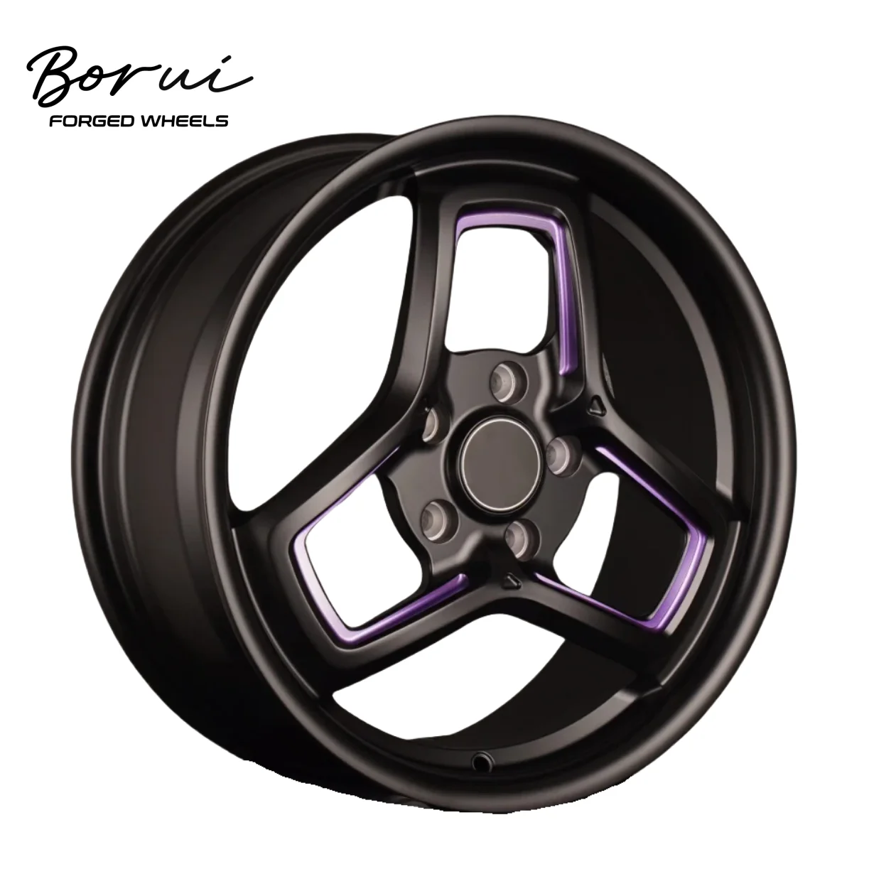 

Borui Forged Wheels New 15 Inch 4-Hole Black Concave Design Alloy Wheel Rim PCD 4x100/100mm ET 20mm