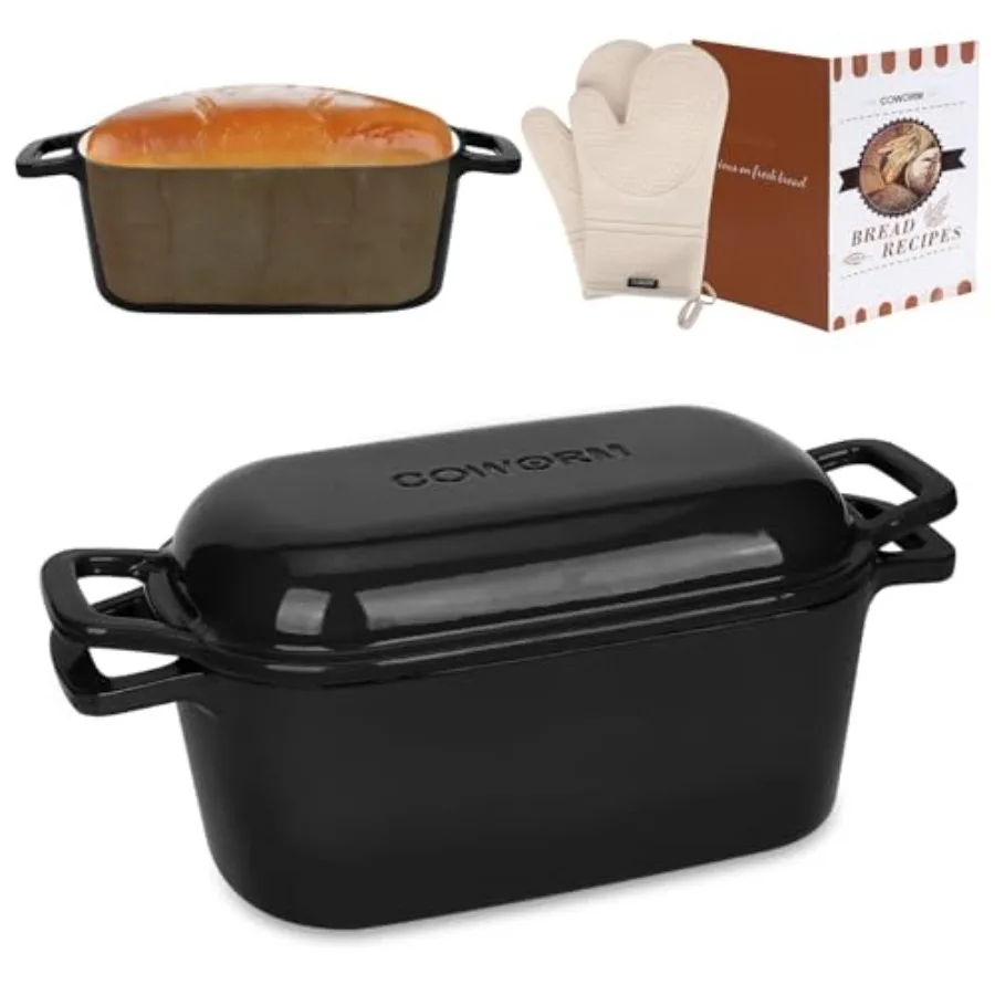 

Овальная эмалированная чугунная форма для выпечки хлеба - 3,6 л, с крышкой, для выпечки хлеба на закваске