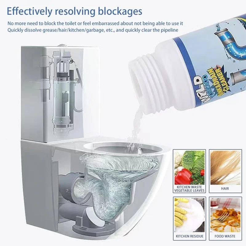 110g Powerful Kitchen Pipe Dredging Agent Toilet Sink Drain Cleaner Deodorant Sewer Fast Foaming Kitchen Pipes Cleaning Tools view 4