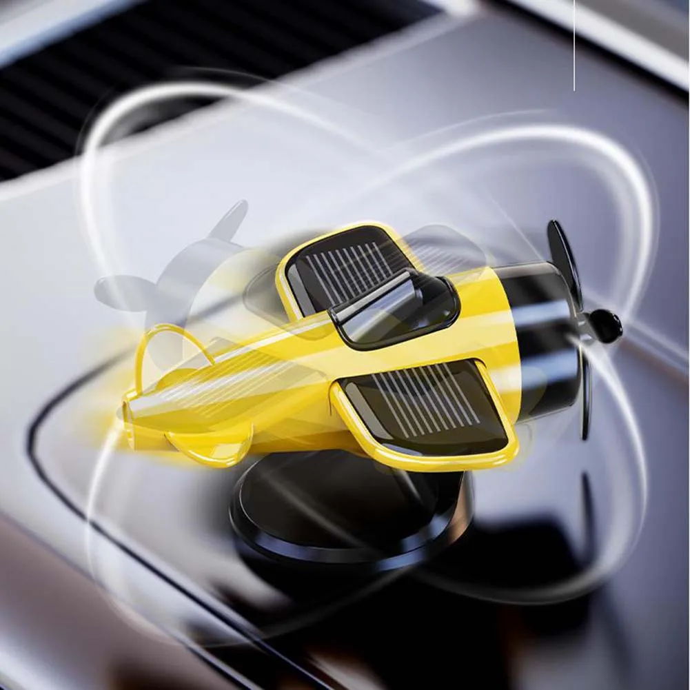 For Car Enthusiasts Solar Powered Decor Solar Airplane Ornament Office Desk Car Interior Dynamic Movement Car Ornament