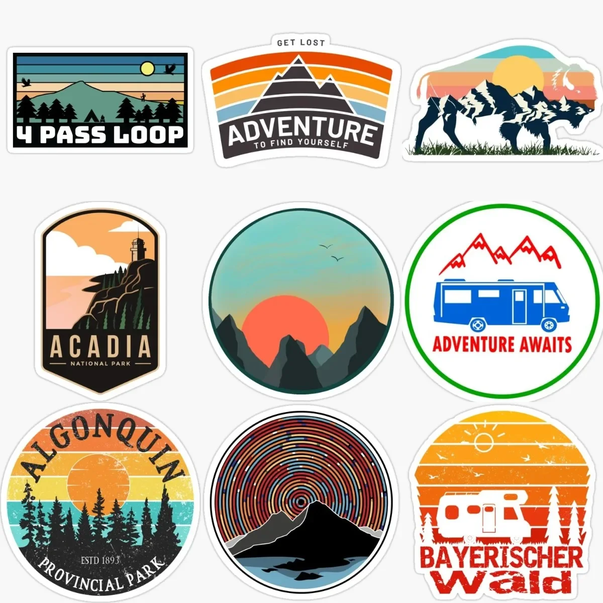 

Sunset Camping Adventure Awaits Creative PVC Waterproof Stickers Accessories for Decorate Car Van Wall Suv Off-road Window