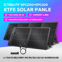 ETFE 100W 200W Solar Panels Solar Backpack 20.5V Portable Solar Charging Panel Solar Power Supply For Camping 18AWG to MC4 1M