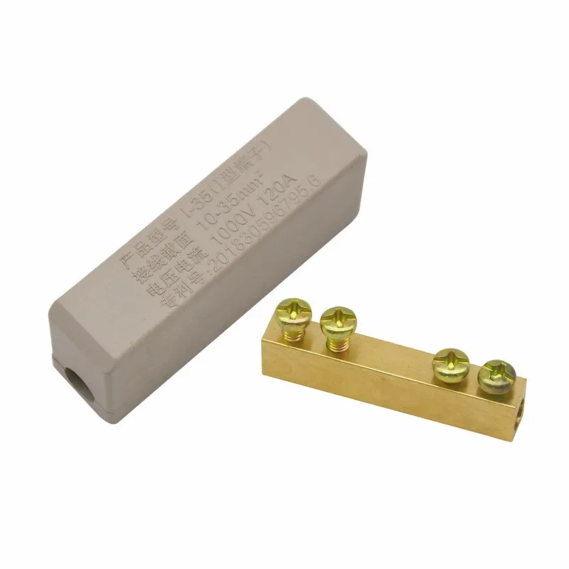 Electrical Accessories 10 Square Terminal Block High Power Wire Connector Brass + Flame Retardant Plastic Cable Connector