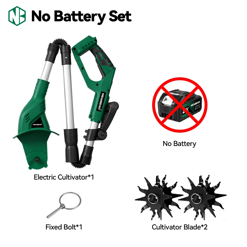 NEWBENY Elektrischer Rototiller Rasenmäher Kabelloser Kultivator Rasenmäher Bodenlocker Multifunktionales Gartenwerkzeug für Makita 21V Akku