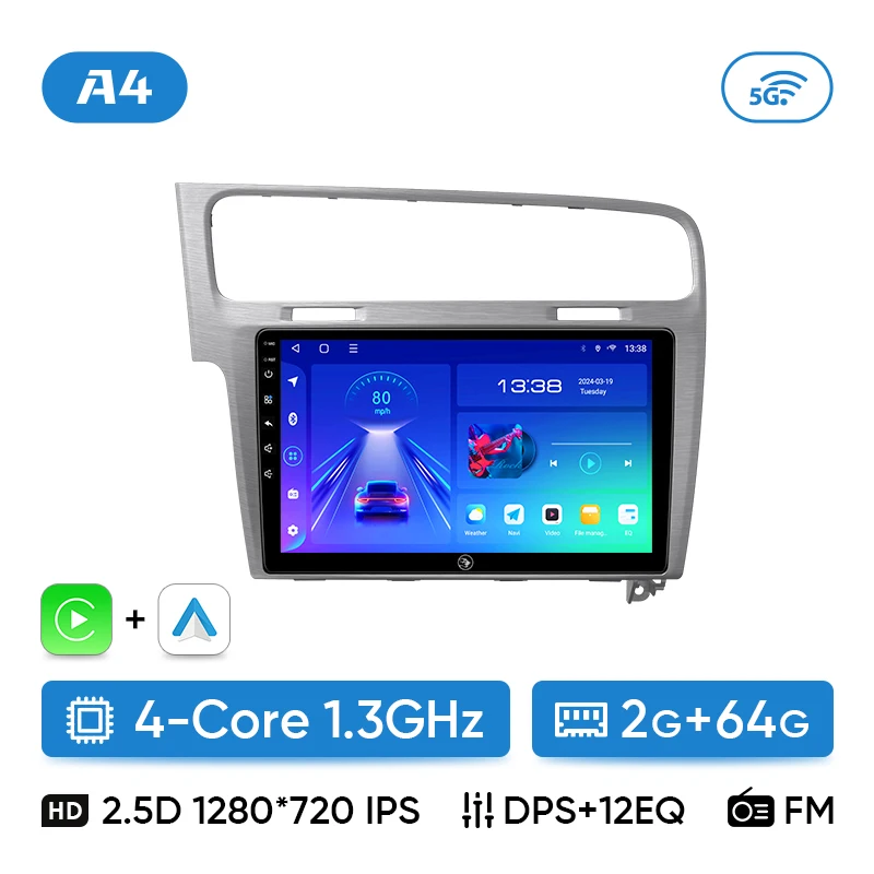 Ainavi Autoradio Voor Volkswagen VW Golf 7 MK7 GTI 2011-2021 Draadloze Carplay Android 13 Auto Multimedia Stereo Video Speler 2Din