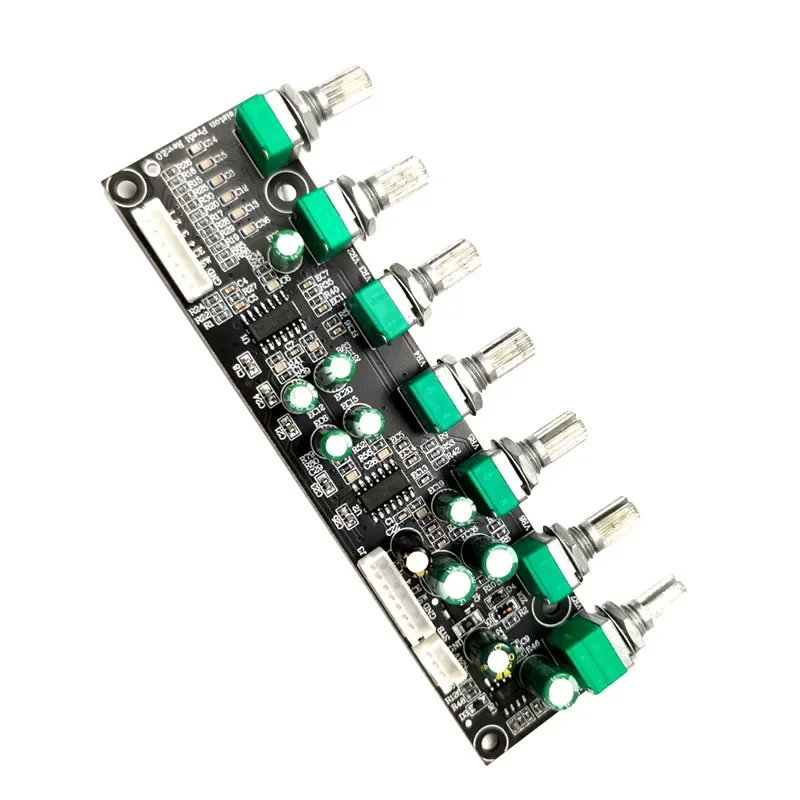 DLHiFi PREAMP08 5.1 Preamplifier Tone independent Channel Volume Bass Frequency Adjustment 6 Way For 5.1 Amplifier DIY DC12-24V