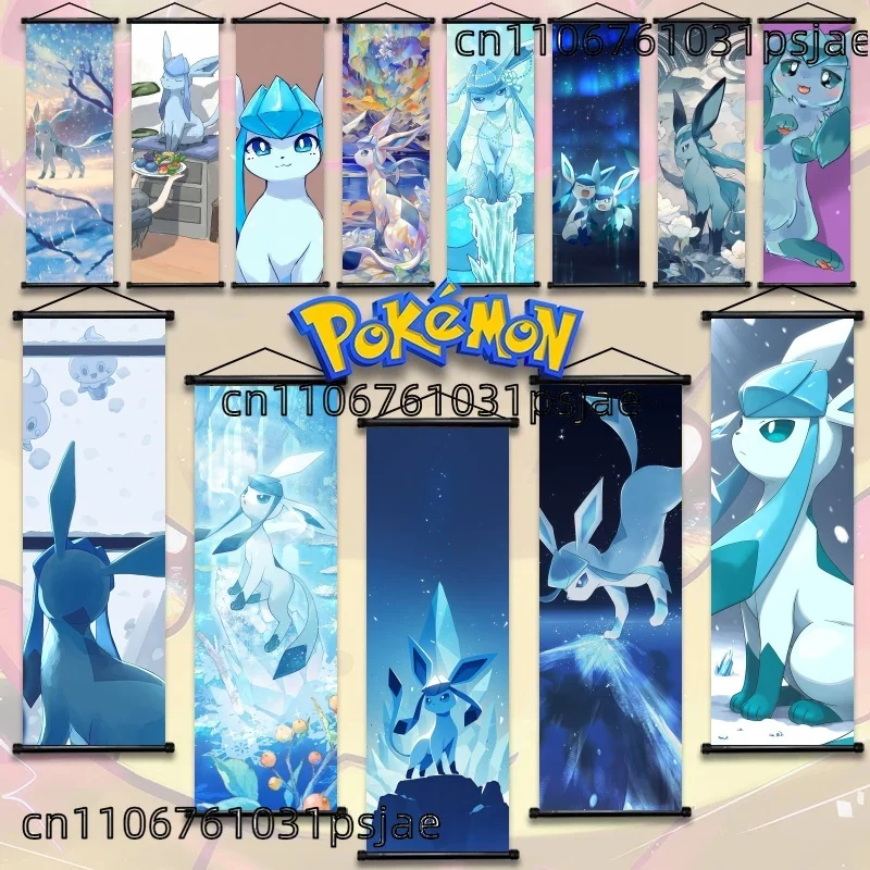 

Glaceon - Themed Pokémon Scroll Wall Hangings, High - Res, Show Icy Enchanting Scenes, for Fans' Rooms, Cool Magical Touch