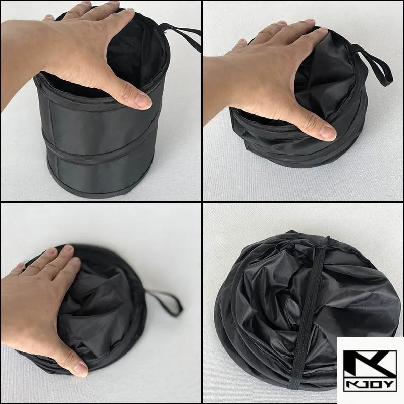 kkjoy Auto Interior Portable Trash Can Foldable Pop Up Waterproof Waste Basket Car Accessories used for multiple vehicles view 6