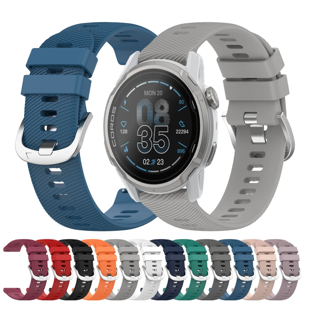 20mm 22mm Strap for COROS APEX 4 42mm/APEX 2 2pro/PACE 3 2 Band Silicone Bracelet for Garmin Venu 4/Forerunner 570 265 Watchband
