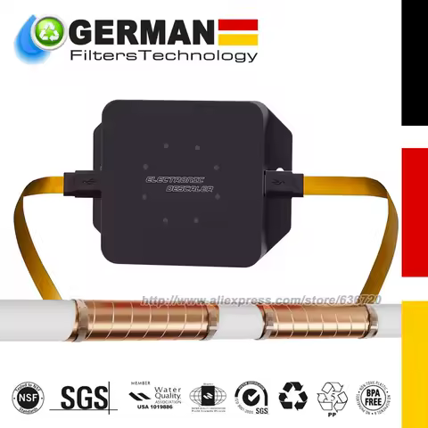 Capacitive Electronic Water Descaler Whole House Solution, No-Salt Softener System Reduces Limescale Effects and Mineral Buildup