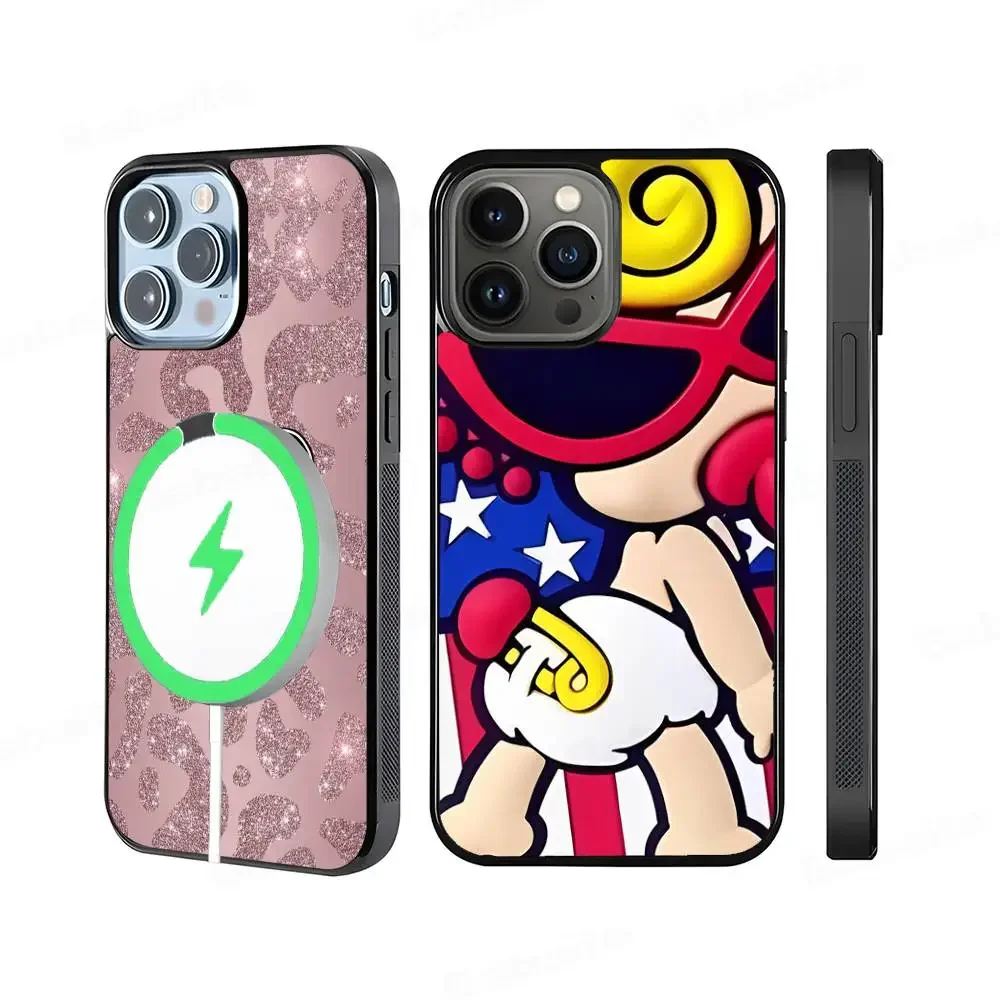 1pc Japan Mode Hysteric Mini Telefon Fall Magnetische Fall Für iPhone 17 16 14 13 12 11 15 Pro Max plus Für Drahtlose Lade Abdeckung