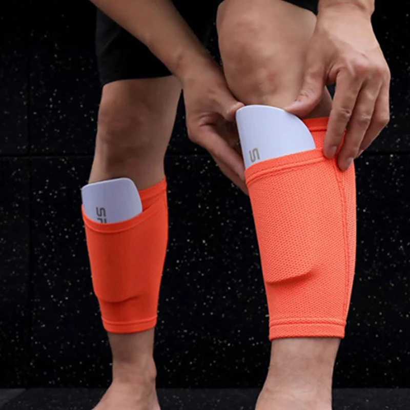 1Pair Football Shin Pad Wear-resistant Shock Absorbing Leg Protector Portable Soccer Training Shank Board Shin Guards Pads