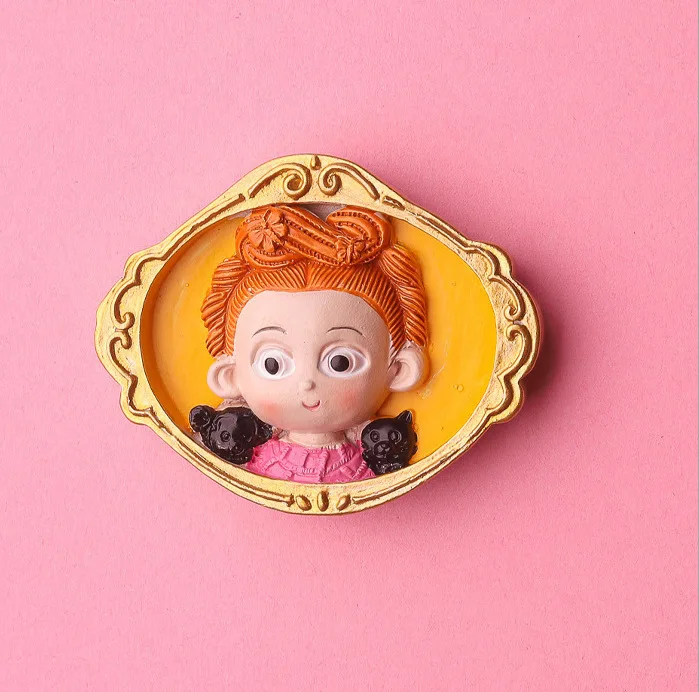 Van Gogh Mona Lisa Refrigerator Magnet Cute Cartoon Q Version Famous Painting Magnetic Sticker 3D Resin Home Decoration