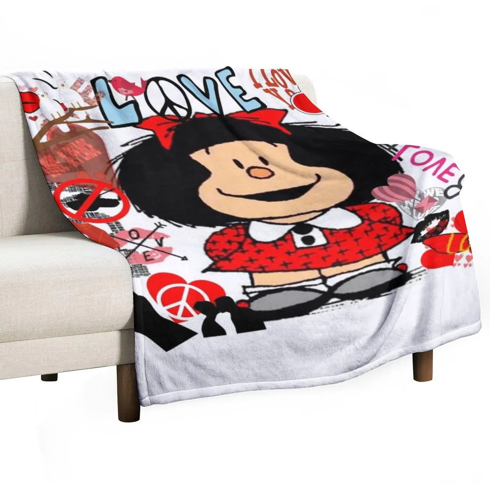 

Love, love and mafalda surrounded by hearts Throw Blanket Designers Furrys Beautifuls warm for winter Blankets
