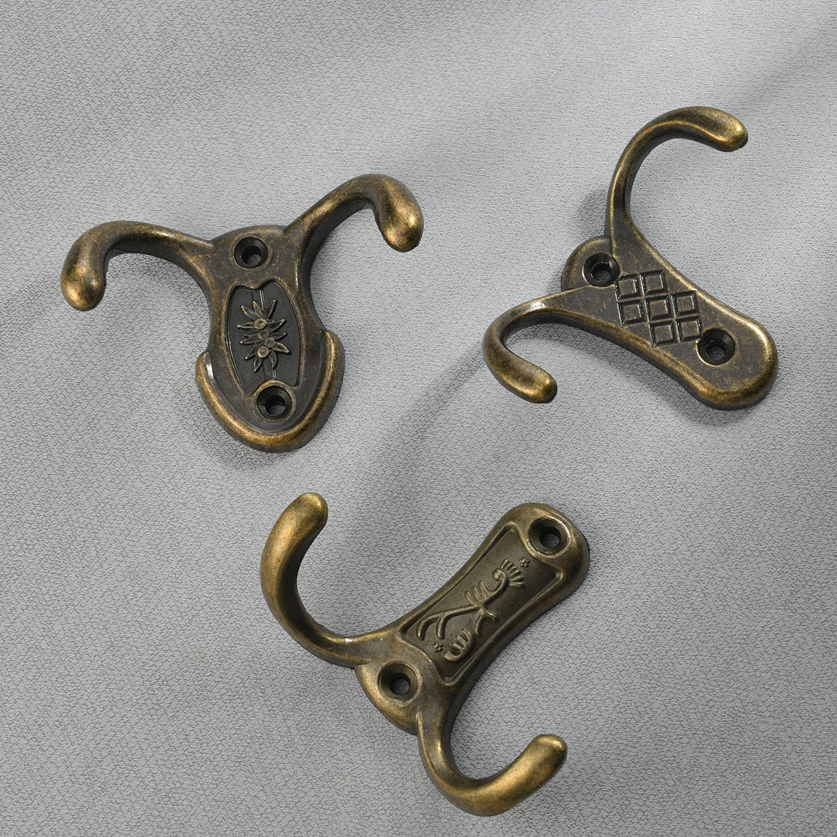 Leaf pattern zinc alloy hook bathroom double hook wall door closet bathroom cloakroom clothes hook