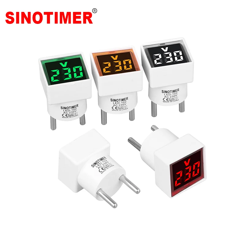 New Design European Standard Plug Voltmeter Voltage Tester LED Display Volt Wall Flat Measuring Socket Monitors AC 220V EU Type