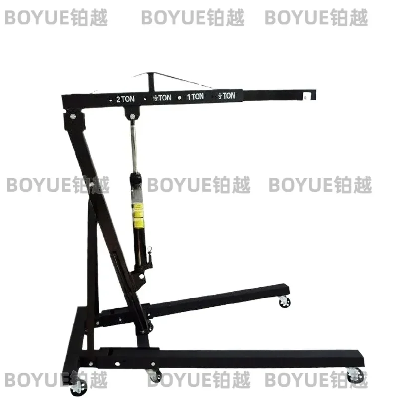 2 Ton Folding Engine Crane Hoist Lift Stand Mobile Motor Lifting Jack for Small Car Garage Workshop Heavy Duty Steel Frame