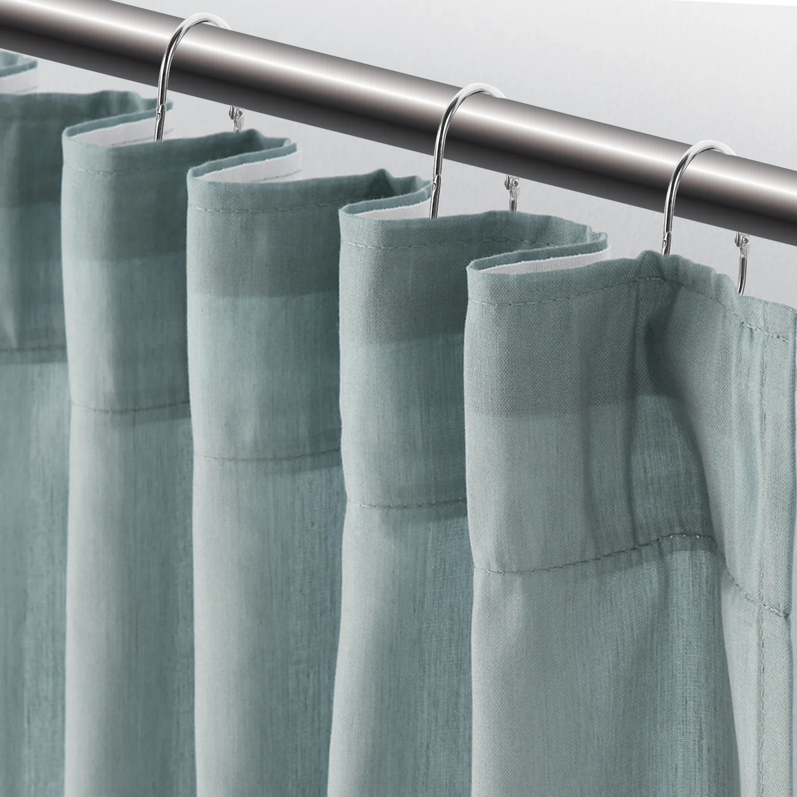 30 Pcs Shower Curtain Ring Hook Curtains Colored Iron Hooks Silver For Bathroom - view 2