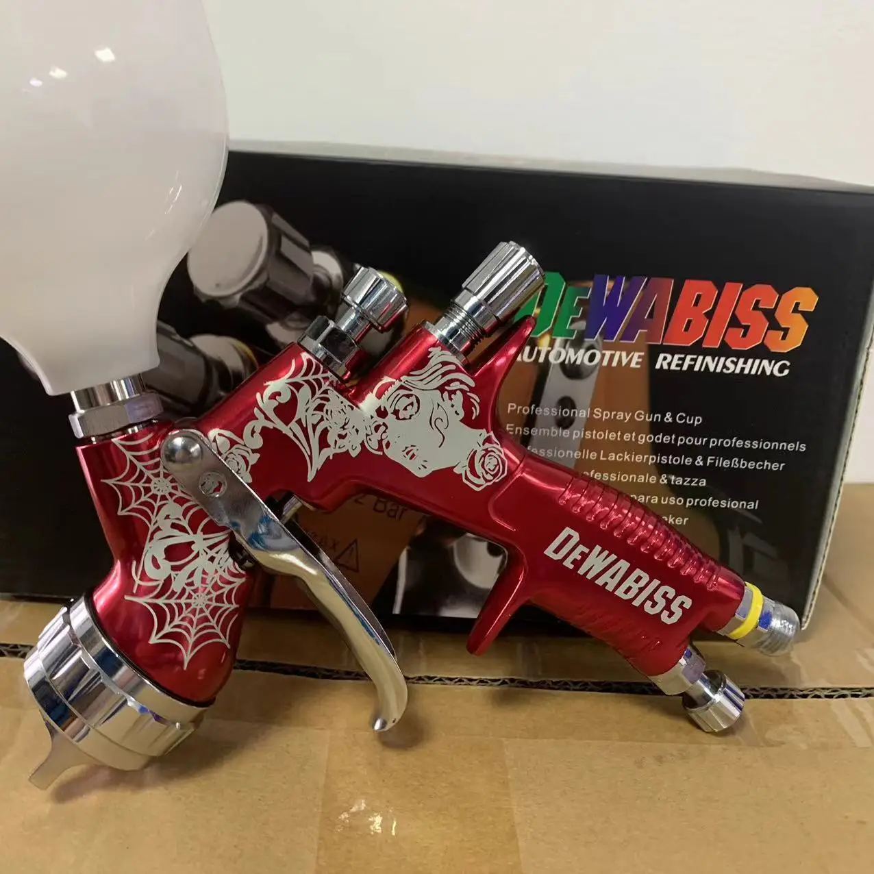 

Red Spray Gun TE20 1.3mm Nozzle LVMP PRO LITE Paint Tool 600ml for Primer/varnish