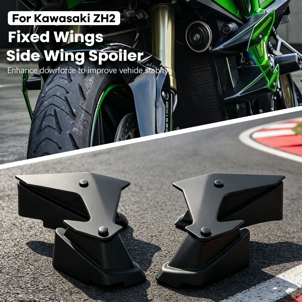 For Kawasaki ZH2 Z H2 2020-2026 Motorcycles Side Winglet Spoiler Wing Fairing Fixed Wing DOWNFORCE NAKED FRONTAL SPOILERS