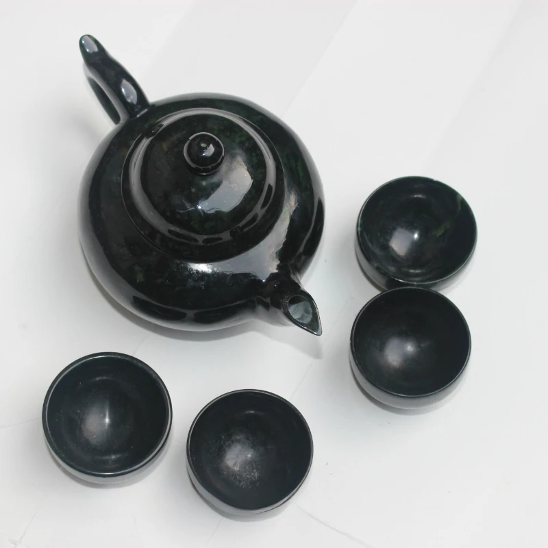 Jade verde escuro Tea Set, Teapot Tea Cup, Vários ímã ativo Decoração