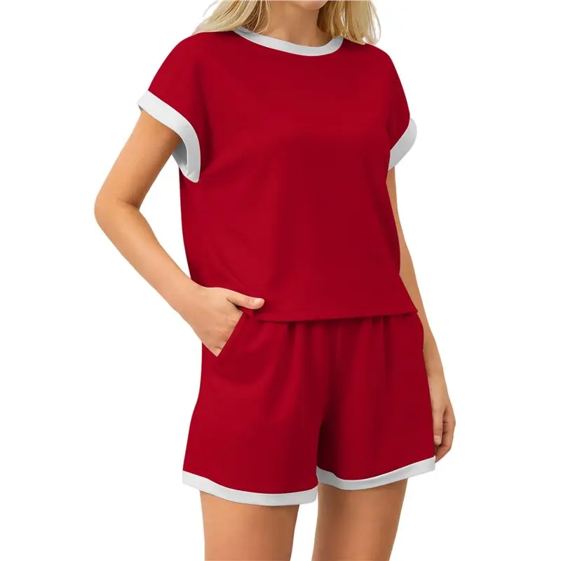 

Женский комплект для отдыха CYL-2: трикотажная футболка с коротким рукавом и шорты, повседневная летняя одежда для дома