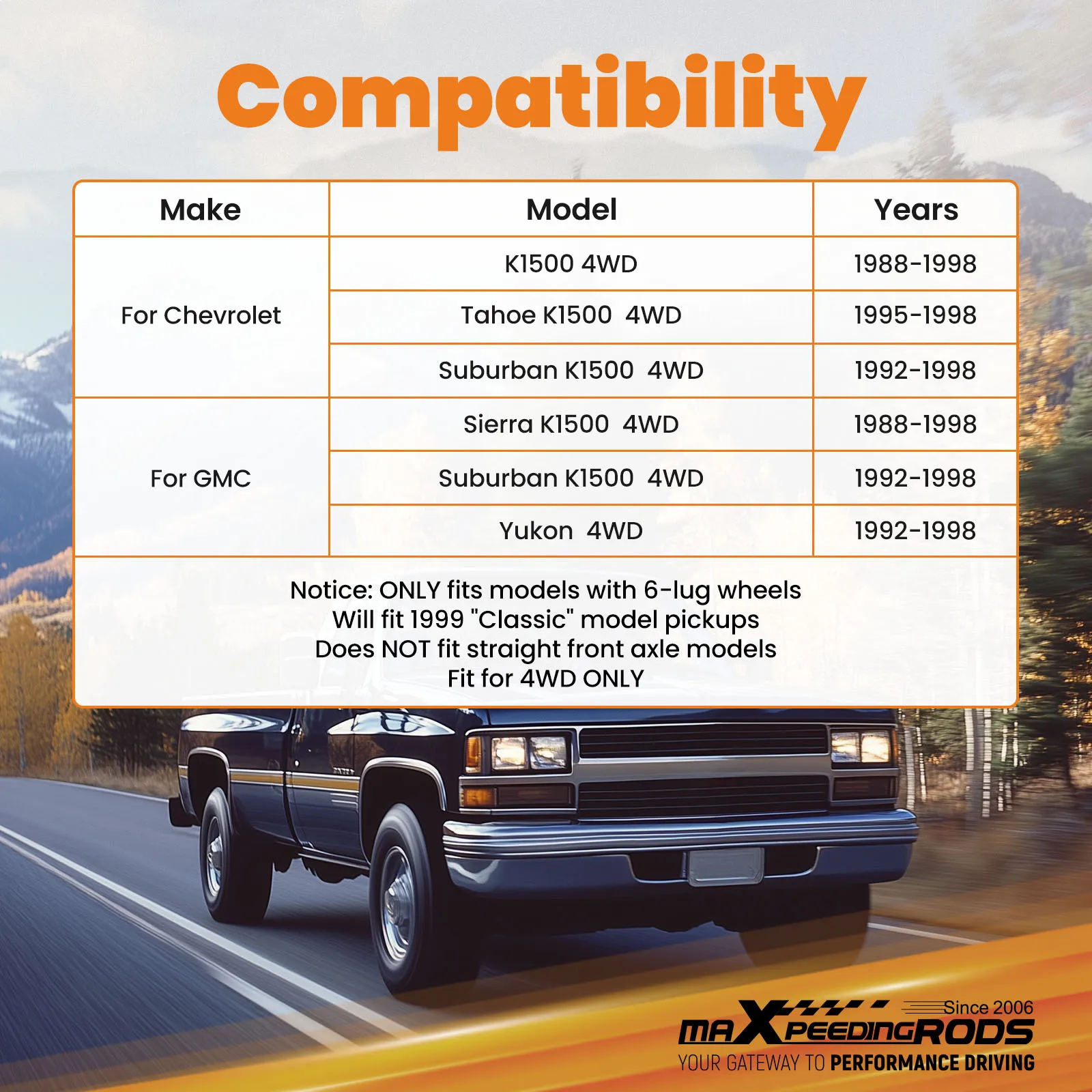 

Верхние передние рычаги подвески для лифта 2-4 дюйма для Chevrolet GMC K1500 4WD 1988-1998 годов выпуска