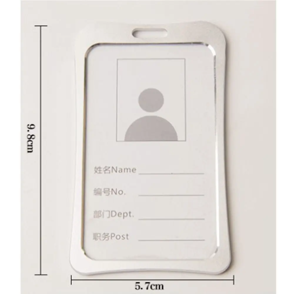 Durable Metal Clip Card Protector Cover Office Supplies Business Name Cover Name Tag Holder Vertical Card Cover Card Holder