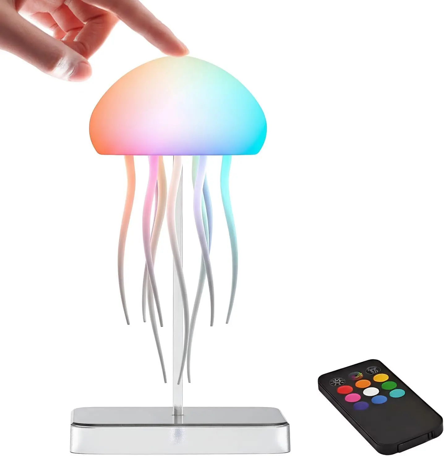 

Перезаряжаемый светодиодный ночник в виде медузы, меняющий цвет, сенсорный светильник с дистанционным управлением, настольная лампа с питанием от USB для спальни, Рождественский подарок