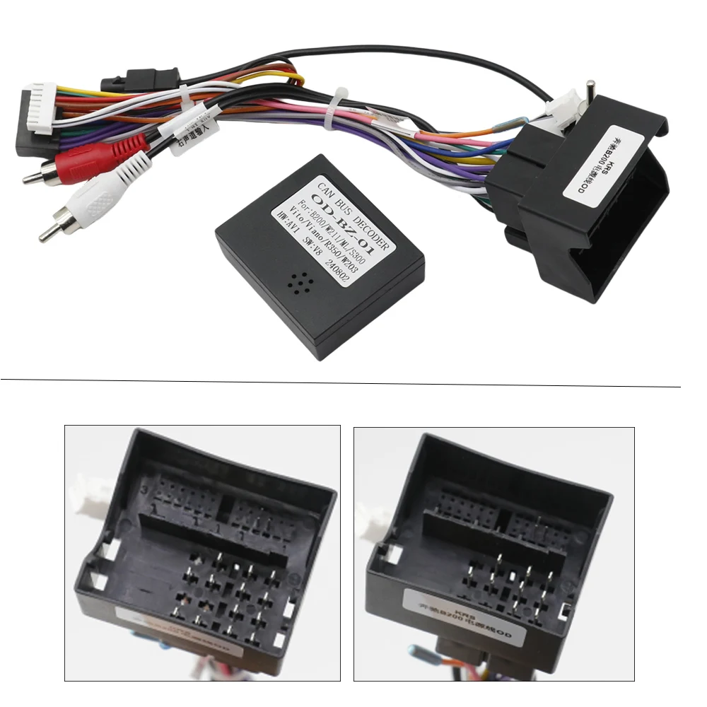 16Pin Car Radio Wiring Harness CANBUS Adapter For Mercedes‑Benz B200 C‑Class E‑Class ML S300 Vito Viano R‑Class Android Stereo P