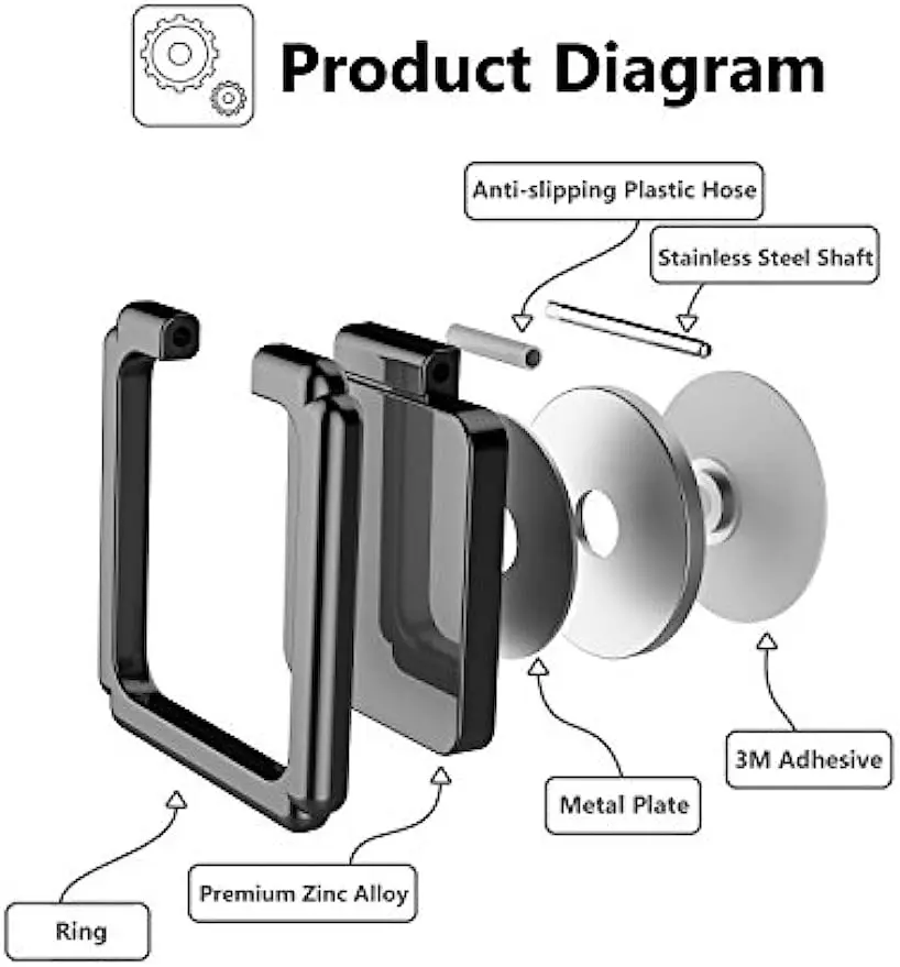 Squar-Soporte de anillo de dedo para teléfono móvil, accesorio de Metal con rotación de 360 grados, para iPhone 14, 13 Pro Max y Samsung